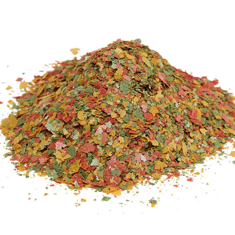 100g Colorful Tropical Fish Food – Nutritious 3-Color Flake Feed for Goldfish & Small Aquarium Fish