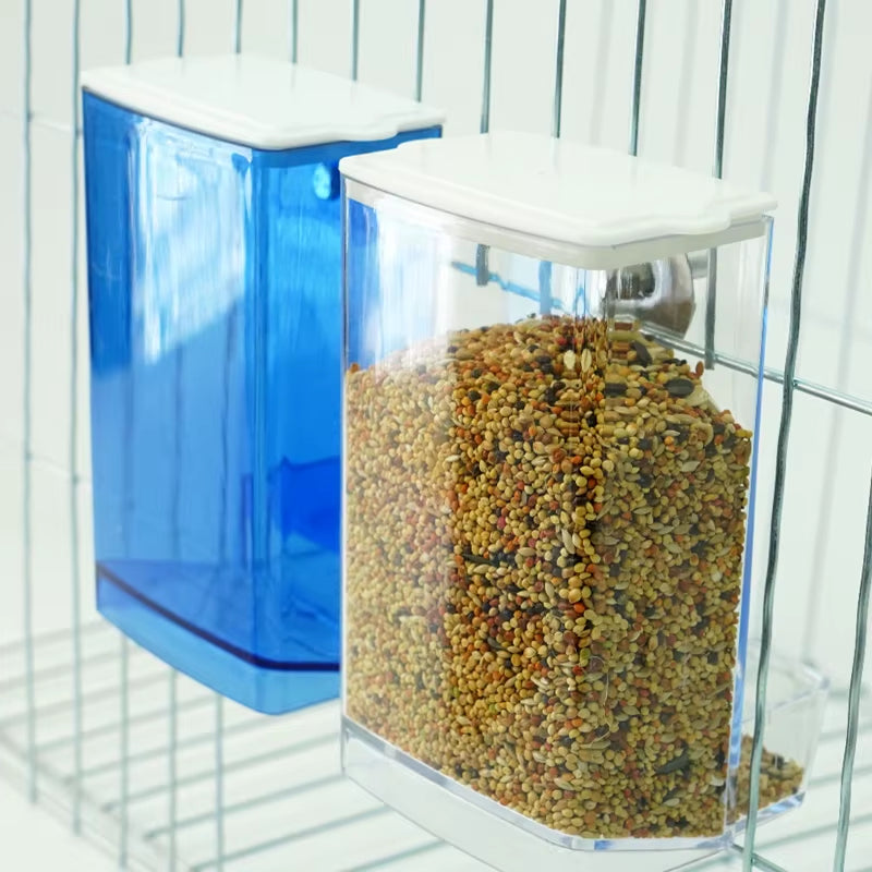 Automatic No-Spill Bird Feeder – Hanging Food Dispenser for Parrots, Budgies, Quails, Cockatiels & Conures