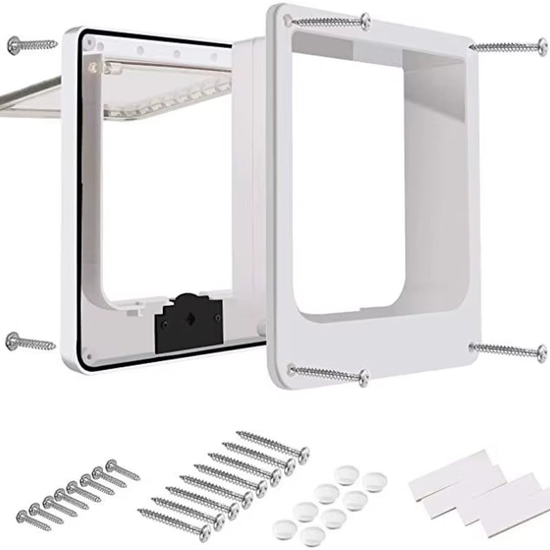 Cat Flap Door Durable Indoor/Outdoor Pet Door for Cats & Small Dogs Weatherproof Easy Install