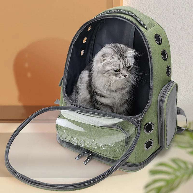 Transparent Cat Carrier Backpack – Breathable Travel Bag for Cats & Small Dogs | Outdoor Pet Carrier with Ventilation