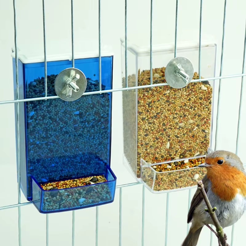 Automatic No-Spill Bird Feeder – Hanging Food Dispenser for Parrots, Budgies, Quails, Cockatiels & Conures