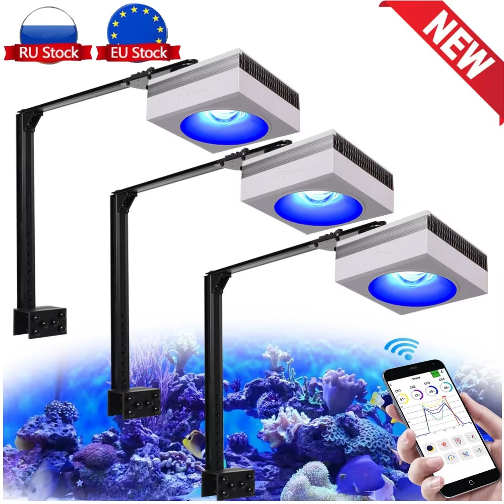 RL90 100W WiFi LED Aquarium Light – Full Spectrum Reef Lighting for SPS/LPS Corals & Saltwater Marine Fish Tanks