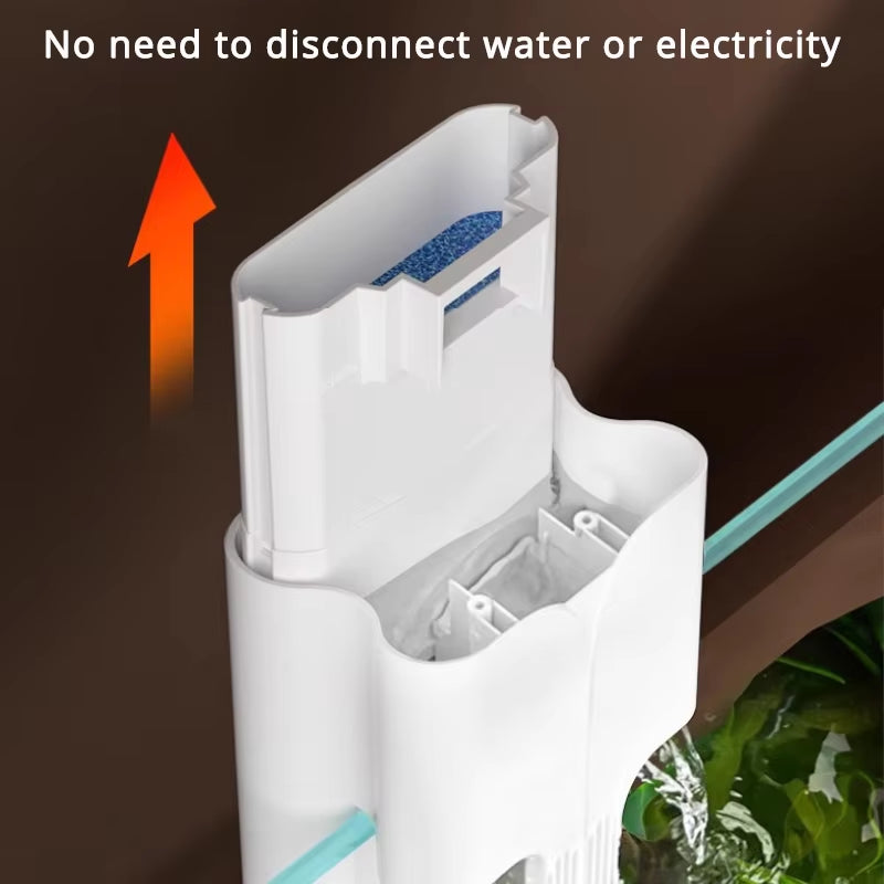 Small Medium Aquarium Waterfall Wall Mounted Filtration Filter Adjustable Flow Surface Skimmer Fish Tank Waterfall Oxygenation
