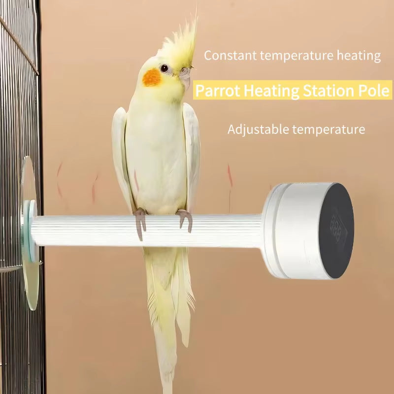 Parrot Cage Warming Stick – Heated Perch with Thermostat for Birds & Small Pets in Winter”