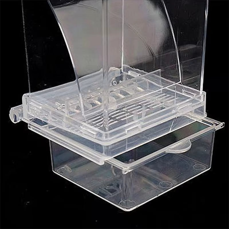 Acrylic No Mess Bird Feeders Automatic Parrot Feeder Drinker Food Container for Perch Budgerigar Parakeets Bird Cage Accessories