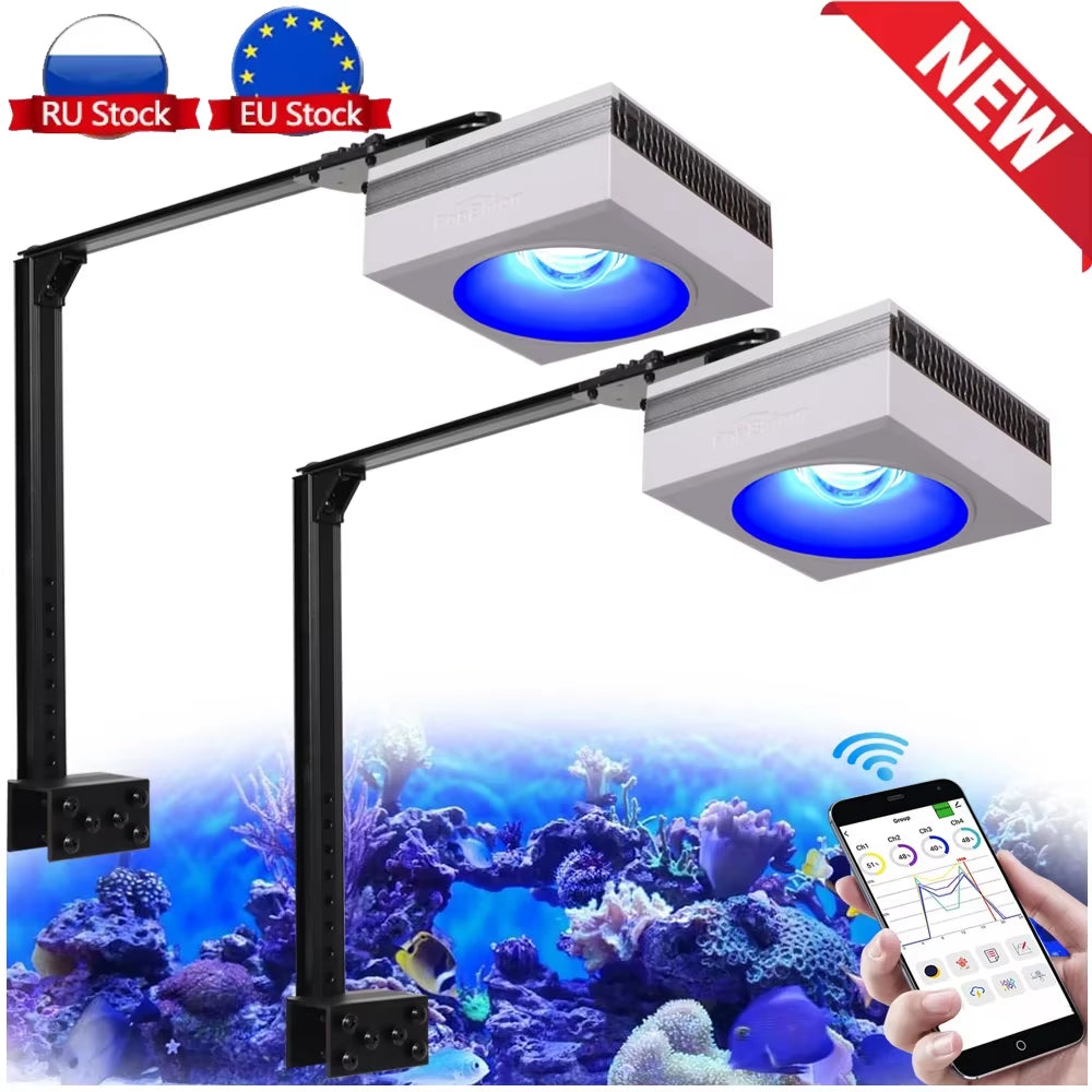 RL90 100W WiFi LED Aquarium Light – Full Spectrum Reef Lighting for SPS/LPS Corals & Saltwater Marine Fish Tanks