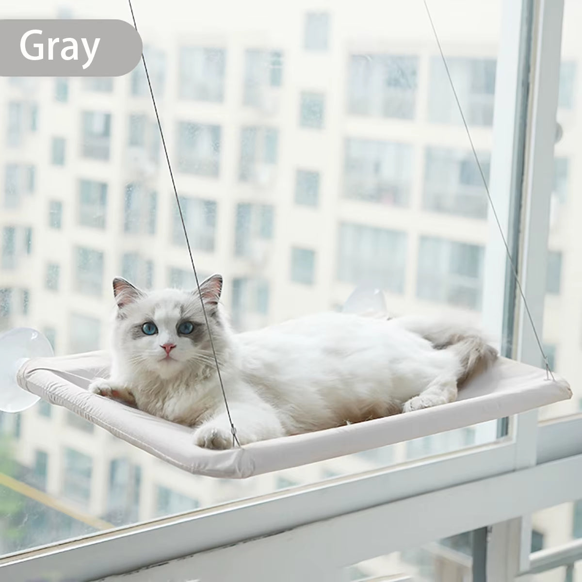 20KG Window Mounted Cat Hammock – Hanging Cat Bed & Climbing Seat for Sunbathing | Space-Saving Perch for Kittens & Small Pets
