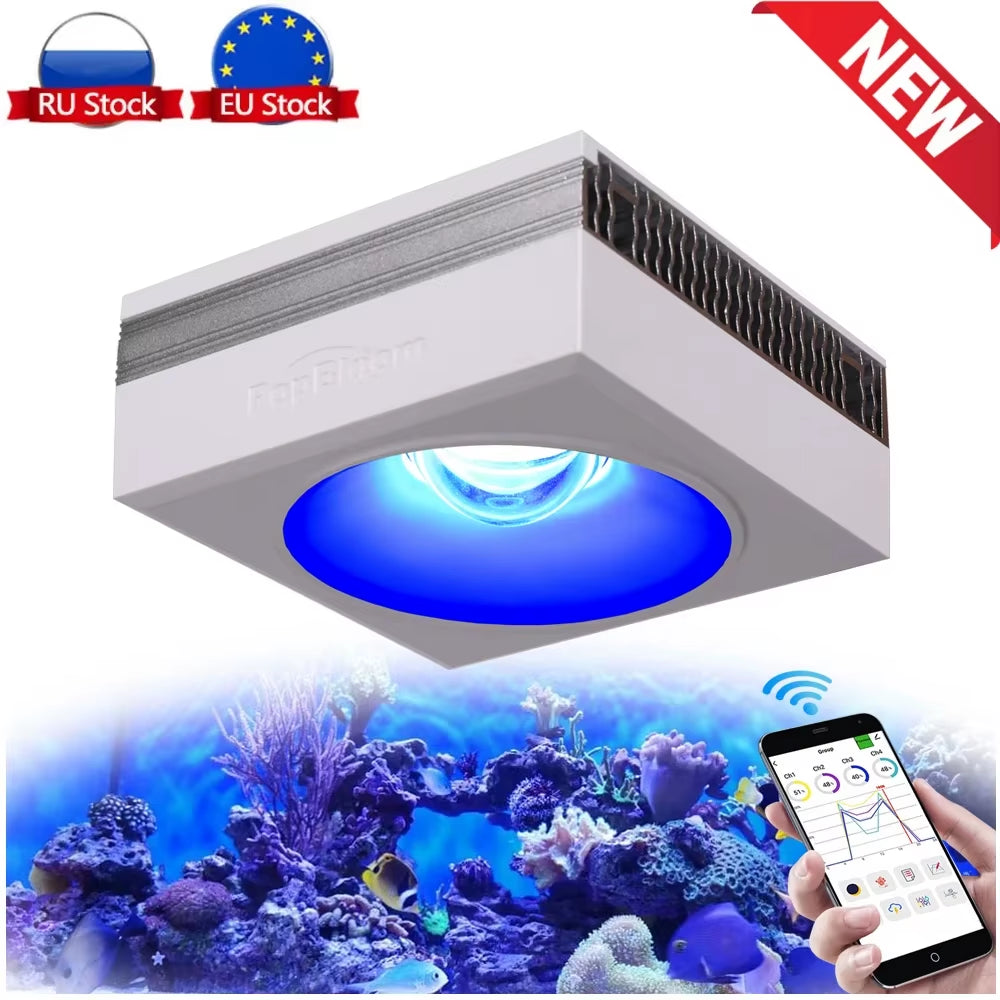 RL90 100W WiFi LED Aquarium Light – Full Spectrum Reef Lighting for SPS/LPS Corals & Saltwater Marine Fish Tanks