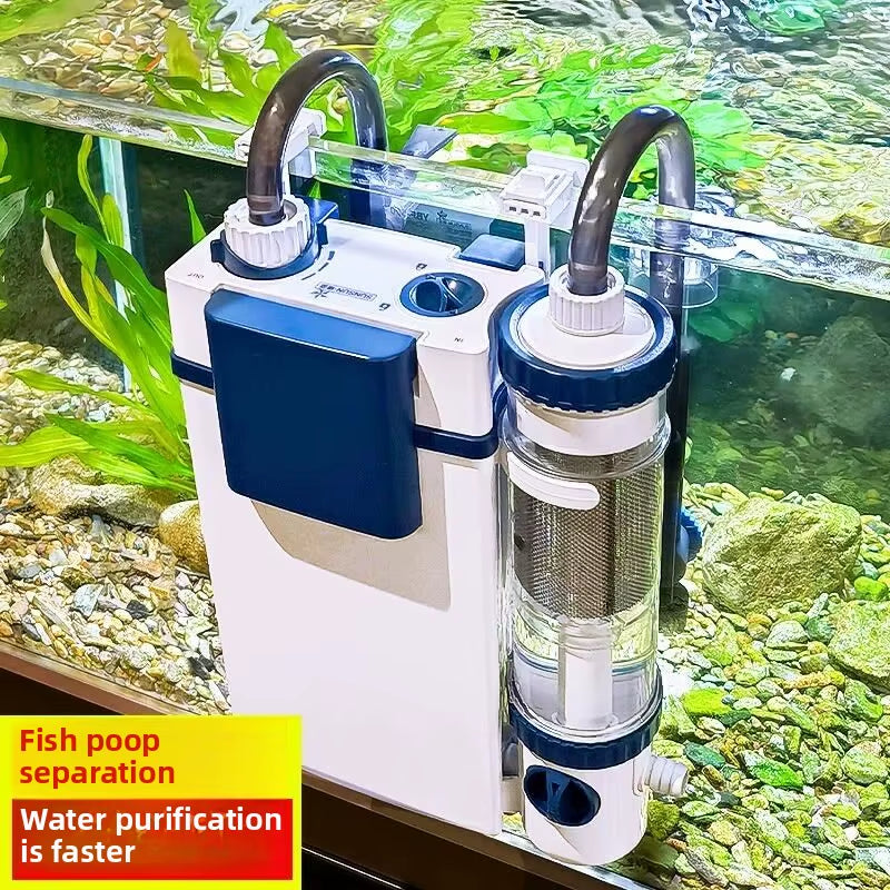 SUNSUN YBF-500 Wall-Mounted Aquarium Filter – 3-in-1 Water Purification, Oxygen Pump & Waste Removal System for Freshwater Fish Tanks