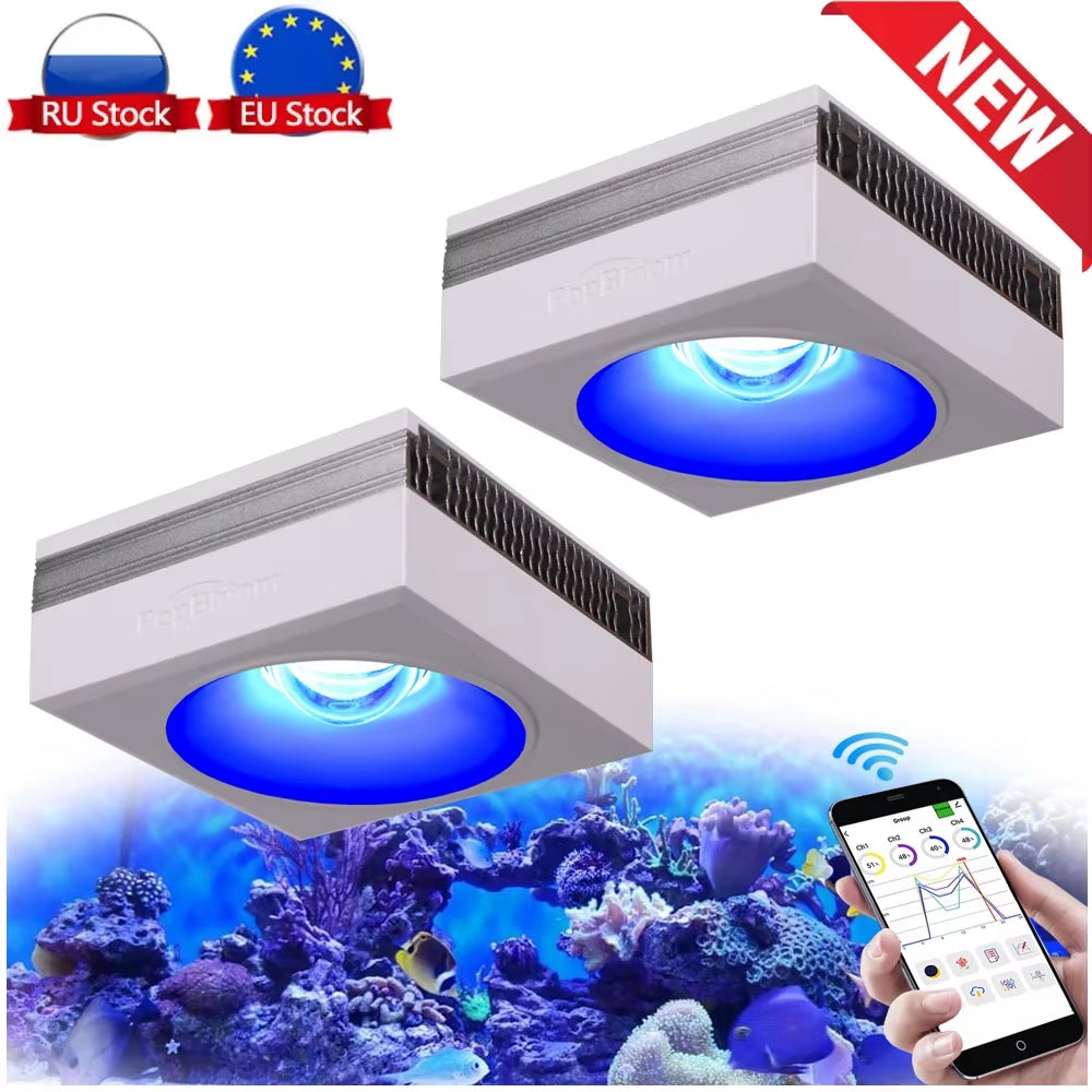 RL90 100W WiFi LED Aquarium Light – Full Spectrum Reef Lighting for SPS/LPS Corals & Saltwater Marine Fish Tanks