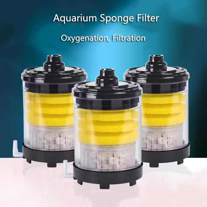 Aquarium Waste Collector & Filter – Fish Poop Suction Cleaner with Biochemical Sponges, Media Balls & Oxygen Booster for Crystal Clear Tanks