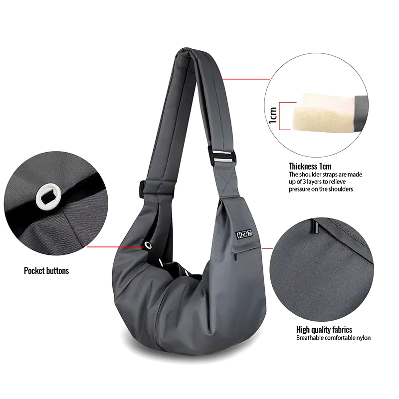 Pet Dog Sling Carrier Bag Outdoor Portable Shoulder Messenger Bag Cat Walking Bag for Puppy Kitten Nylon Pets Handbag