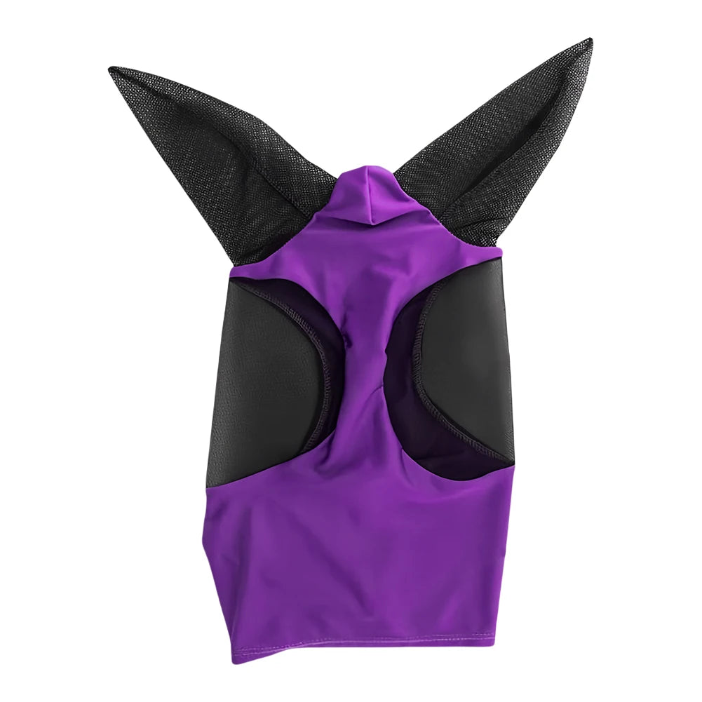 Anti Fly Stretchy Knitted Mesh Mask Breathable Fly Mask Bonnet Net Ear Protection Equine Mask Horse Riding Equestrian Equipment