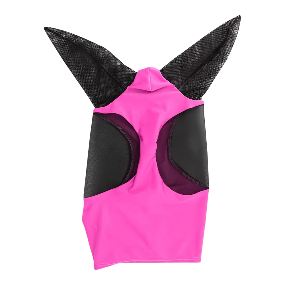 Anti Fly Stretchy Knitted Mesh Mask Breathable Fly Mask Bonnet Net Ear Protection Equine Mask Horse Riding Equestrian Equipment