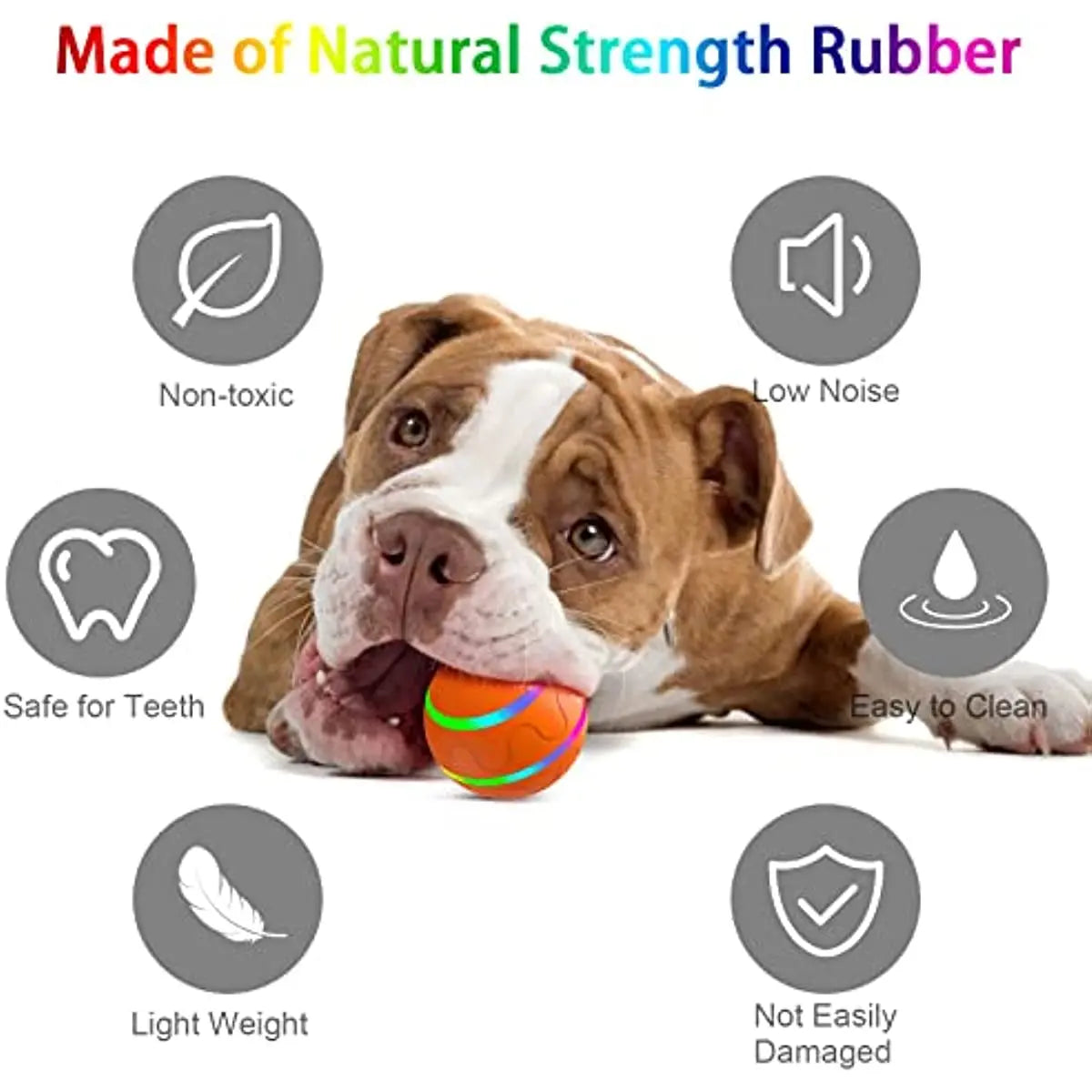 Interactive Dog Toy Ball with Remote Control,Made of Natural Rubber,Wicked Ball,Jumping Activation Automatic Rolling Ball Toys