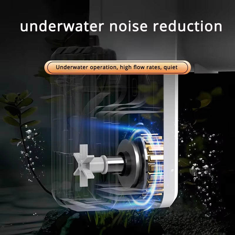 Small Medium Aquarium Waterfall Wall Mounted Filtration Filter Adjustable Flow Surface Skimmer Fish Tank Waterfall Oxygenation