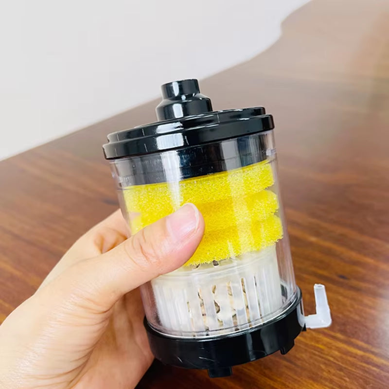 Aquarium Waste Collector & Filter – Fish Poop Suction Cleaner with Biochemical Sponges, Media Balls & Oxygen Booster for Crystal Clear Tanks