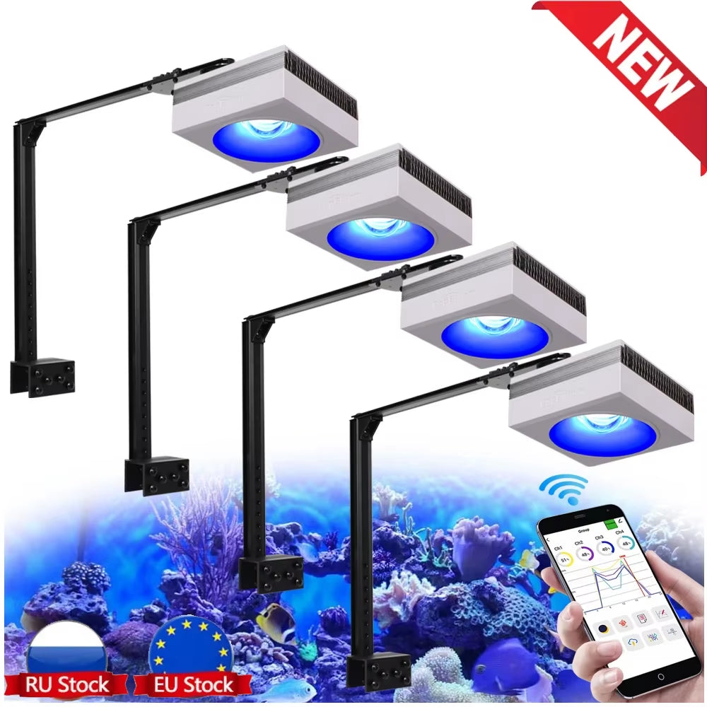 RL90 100W WiFi LED Aquarium Light – Full Spectrum Reef Lighting for SPS/LPS Corals & Saltwater Marine Fish Tanks