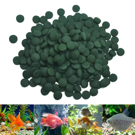 100pcs High-Purity Spirulina Tablets – Nutrient-Rich Seaweed Food for Fish, Crystal Red Shrimp & Aquarium Pets