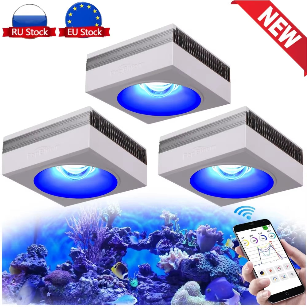 RL90 100W WiFi LED Aquarium Light – Full Spectrum Reef Lighting for SPS/LPS Corals & Saltwater Marine Fish Tanks