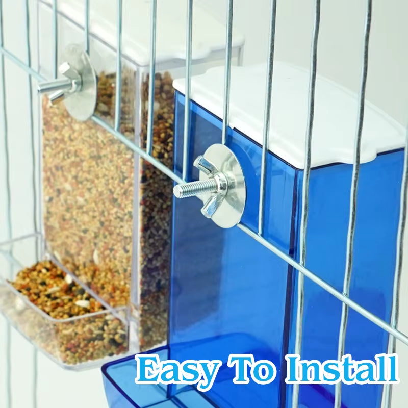 Automatic No-Spill Bird Feeder – Hanging Food Dispenser for Parrots, Budgies, Quails, Cockatiels & Conures