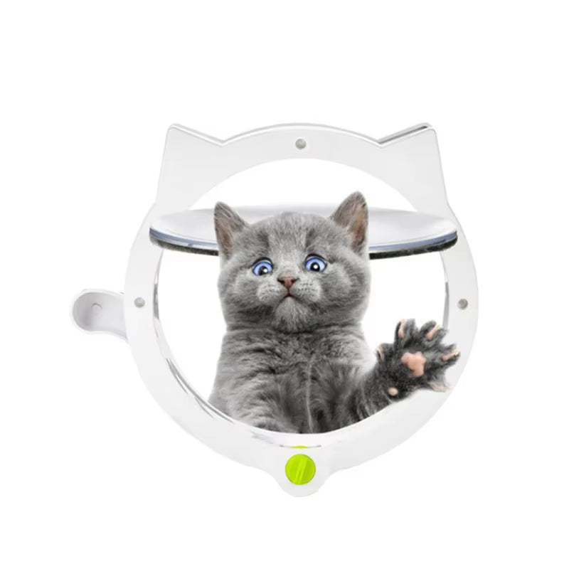 Cat Door with 4 Way Locking Cat Flap for Interior Doors/ Exterior Doors Wall/Hidden Cat Litter Box, Lockable Safe Flap