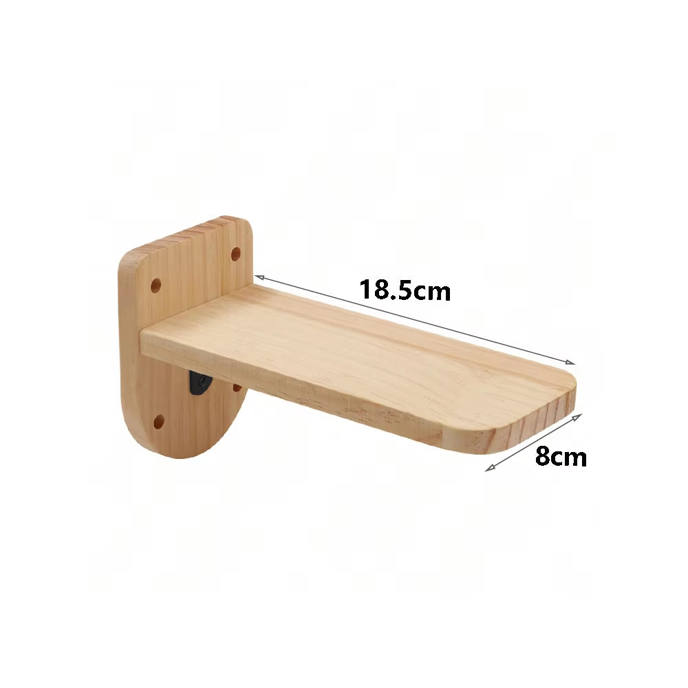 Wall-Mounted Cat Tree Set – Wooden Cat Shelves with Scratching Post, Hammock, Rope Ladder & Jumping Platform for Indoor Cats