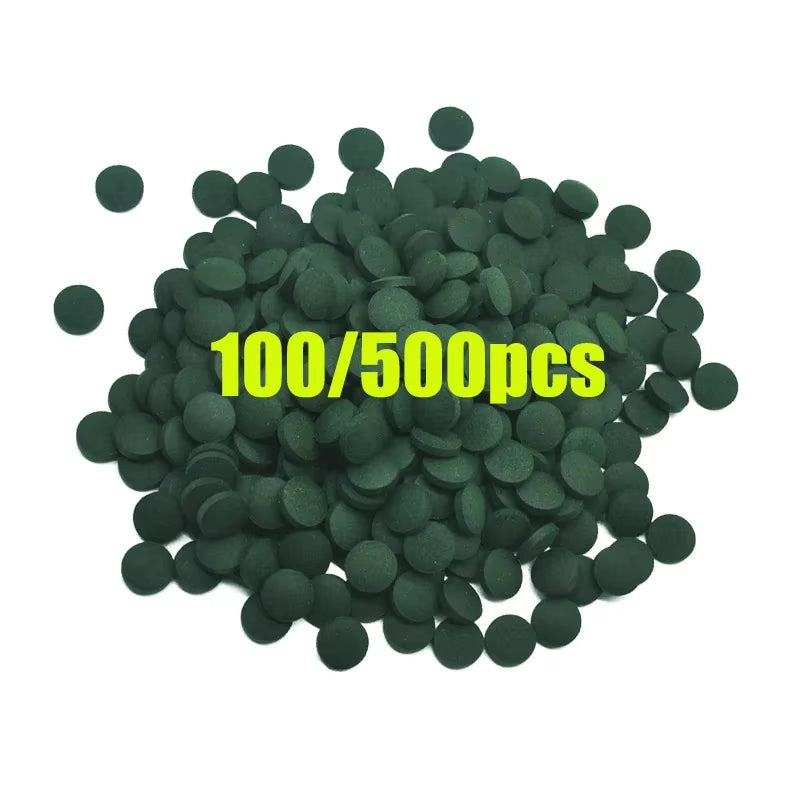 100pcs High-Purity Spirulina Tablets – Nutrient-Rich Seaweed Food for Fish, Crystal Red Shrimp & Aquarium Pets