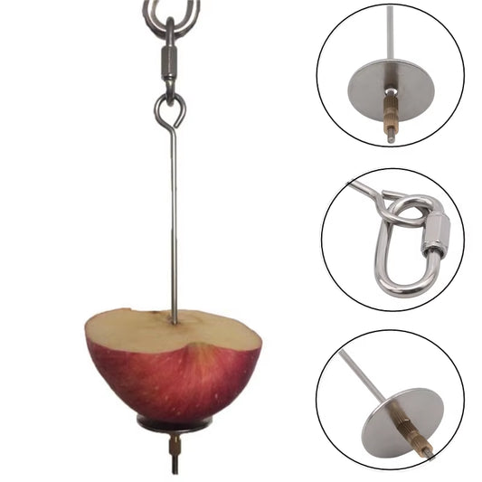 Stainless Steel Bird Toy Skewer – Hanging Fruit & Veggie Holder for Parrots, Parakeets & Small Pets”