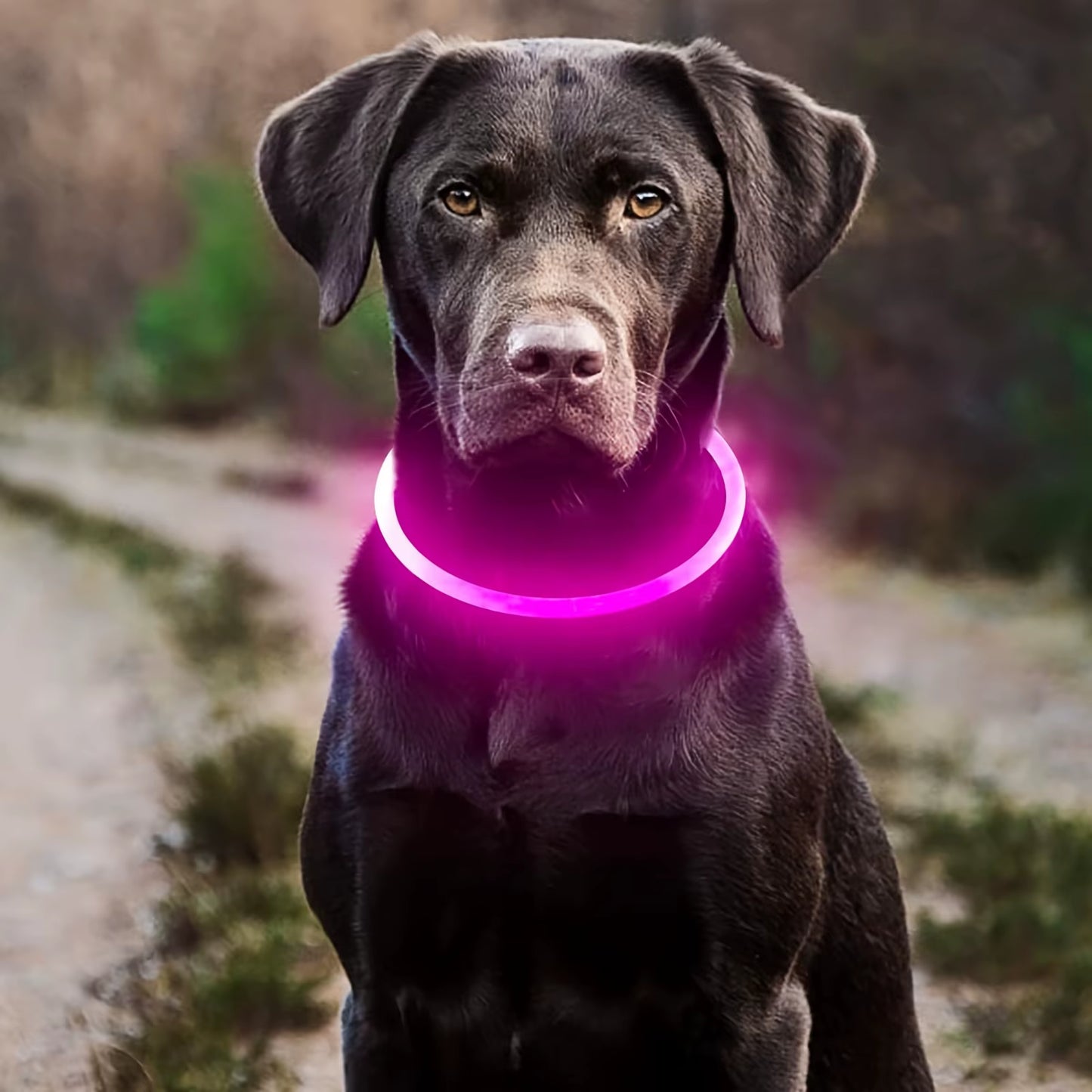 LED Light-Up Dog Collar – USB Rechargeable, Glow-in-the-Dark, Anti-Lost Safety Necklace for Pets