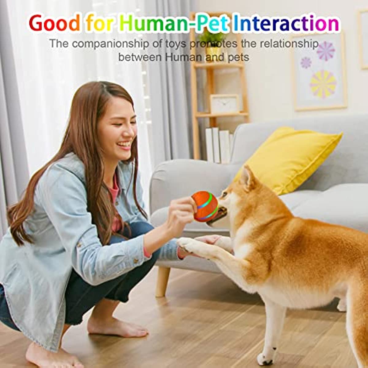 Interactive Dog Toy Ball with Remote Control,Made of Natural Rubber,Wicked Ball,Jumping Activation Automatic Rolling Ball Toys